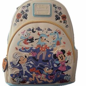 Loungefly Disney Cream and Blue Halloween Backpack